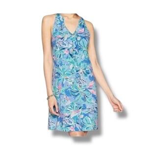 Lilly Pulitzer Women’s Shay Dress Bennet Blue Celestial Seas Playful Beachy XS
